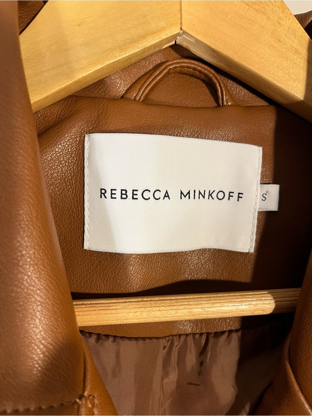 Rebecca Minkoff Women's Cognac Brown Vegan Leather Moto Jacket S - Picture 6 of 12